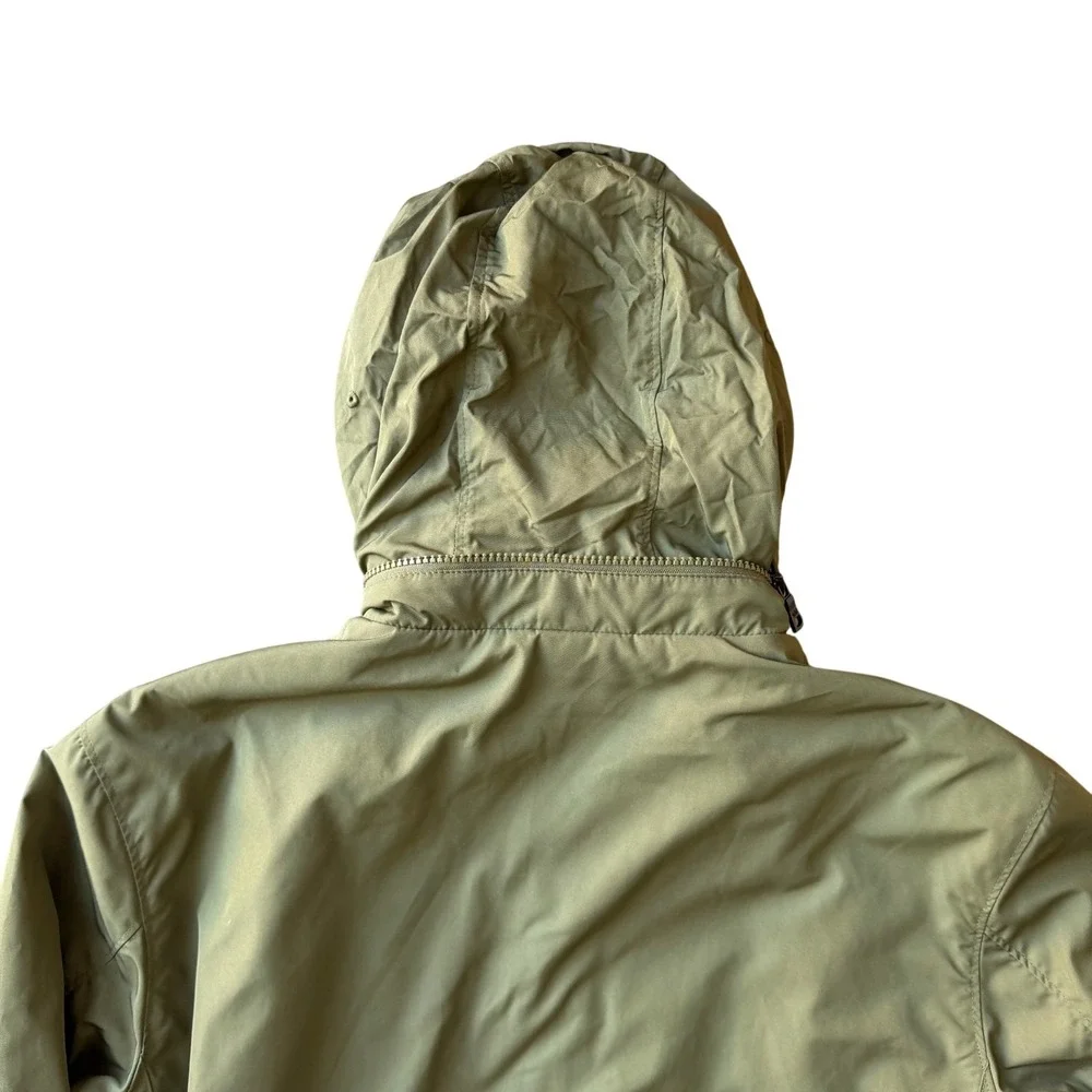 Polo Ralph Lauren Mens Olive Green Fleece Lined Hooded Windbreaker Jacket Small